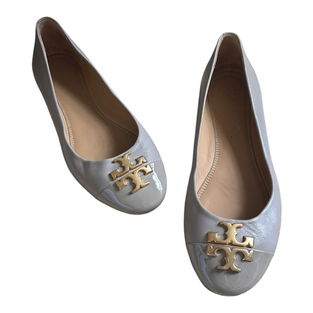 Tory Burch | 60226 Everly Cap Toe Ballet Nappa Leather French Gray | 7.5